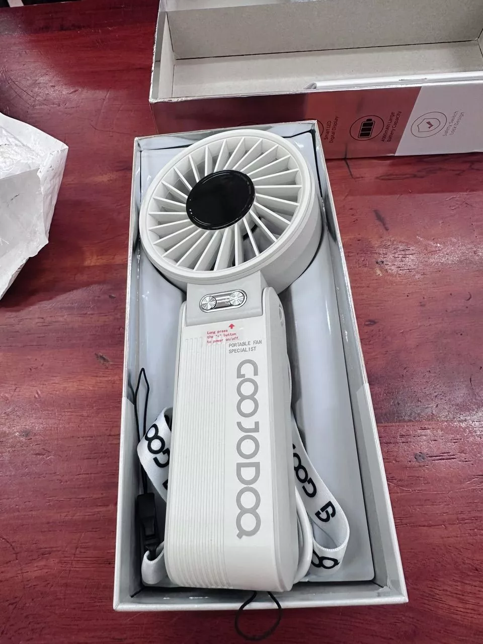 Quạt gấp 180° im lặng GOOJODOQ siêu gió điều chỉnh 100 cấp độ, mini quạt di động, màn hình nguồn LED