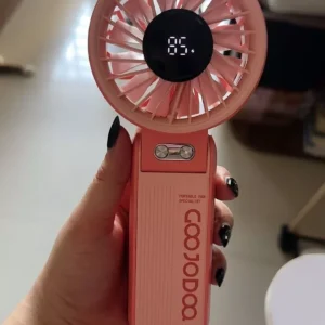 Quạt gấp 180° im lặng GOOJODOQ siêu gió điều chỉnh 100 cấp độ, mini quạt di động, màn hình nguồn LED