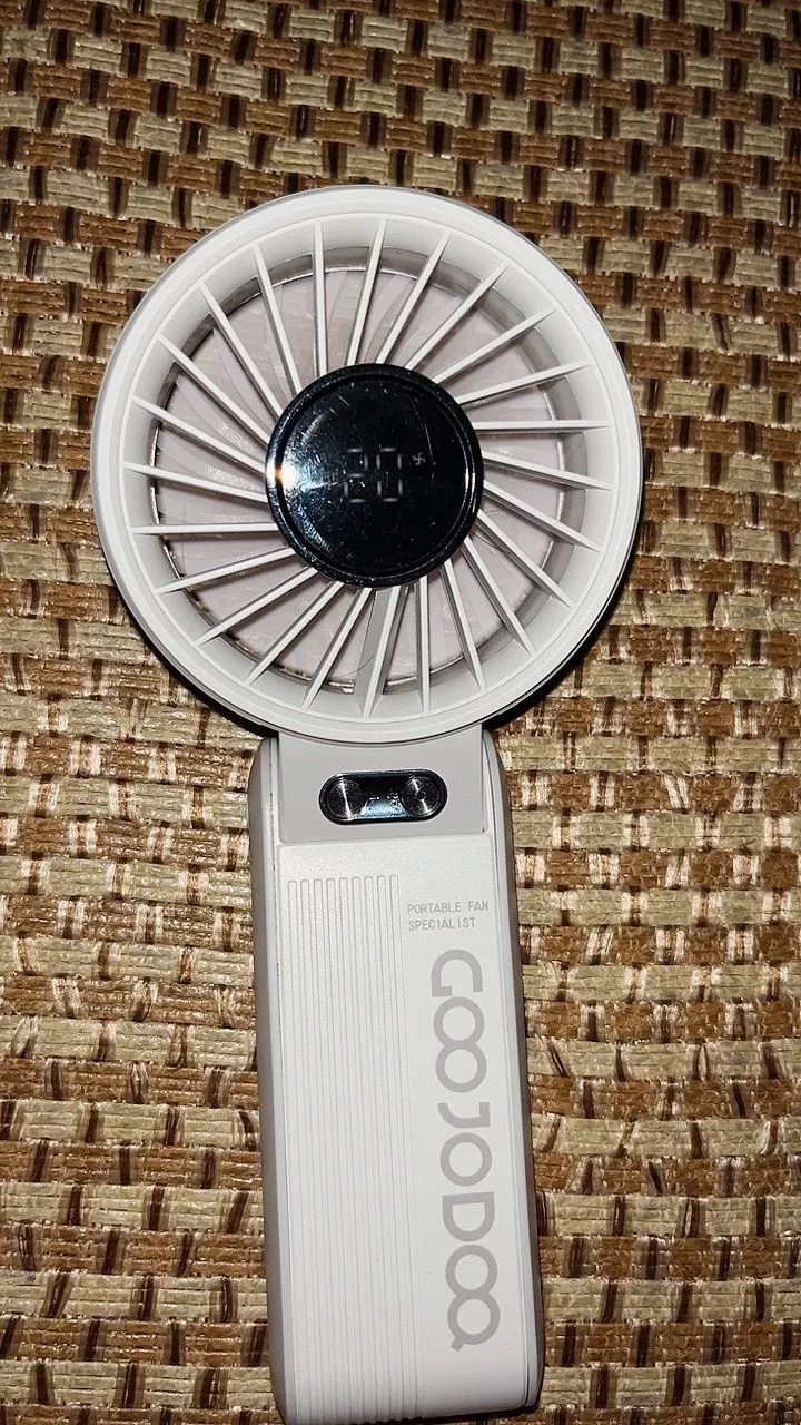 Quạt gấp 180° im lặng GOOJODOQ siêu gió điều chỉnh 100 cấp độ, mini quạt di động, màn hình nguồn LED