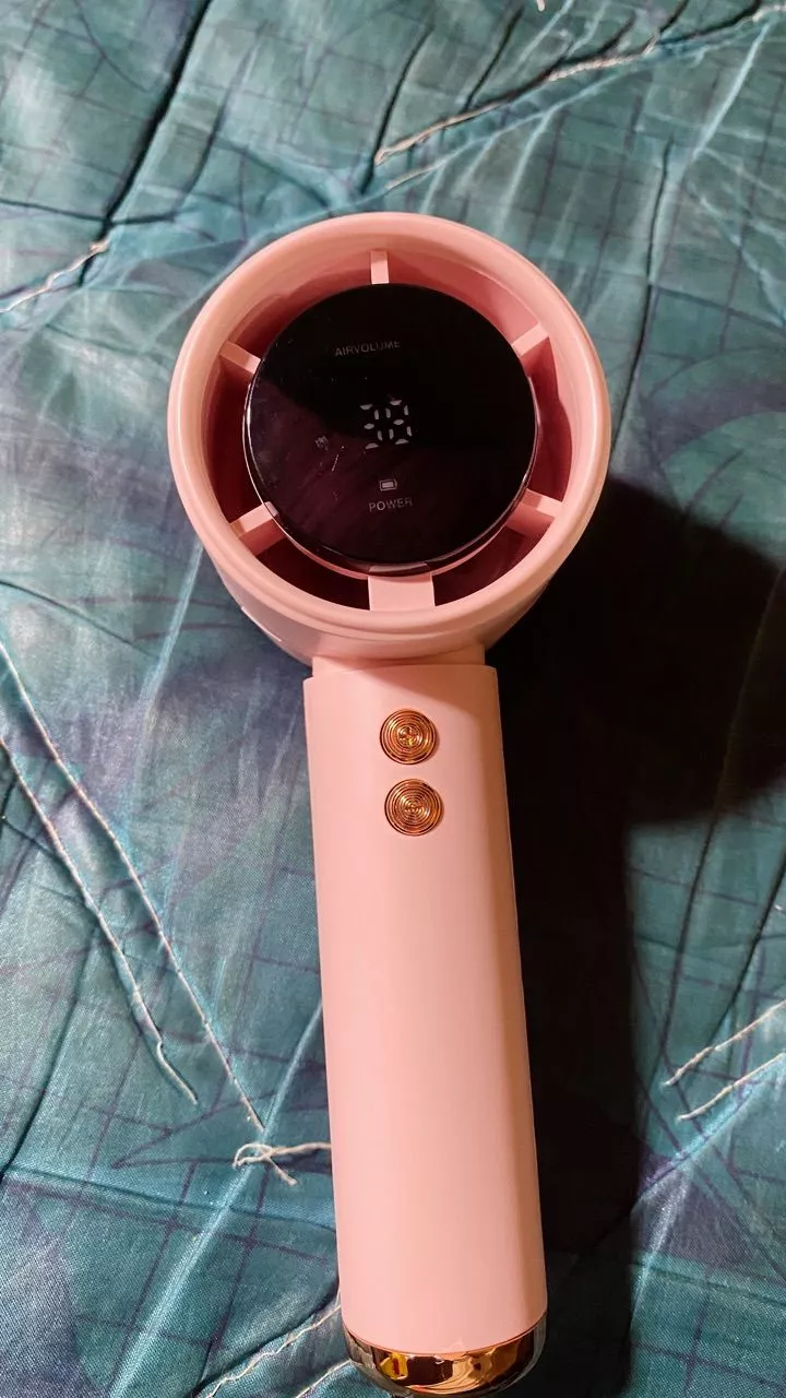 Quạt Cầm Tay Mini Sạc Pin, Cấp Độ Gió Mạnh Dung Lượng Pin 5000mAh Màn Hình Led Hiển Thị