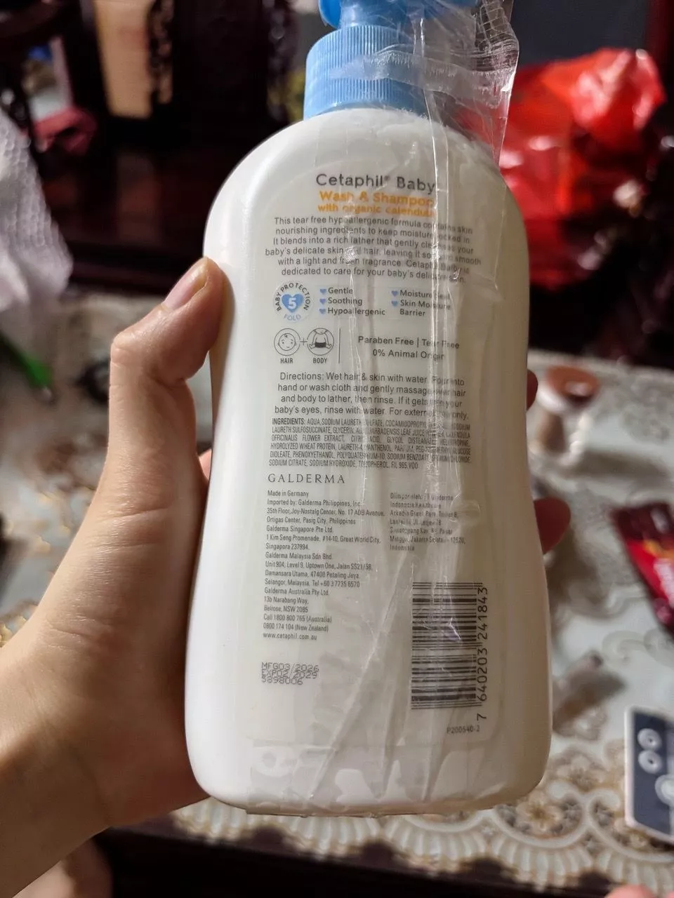 Sữa tắm gội dưỡng ẩm CETAPHIL BABY W&SHAMPOO CALENDULA 400ml dịu lành cho bé hoa cúc hữu cơ