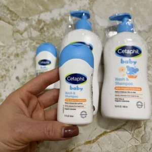 Combo 2 Sữa tắm gội dưỡng ẩm dịu lành cho bé Calendula hoa cúc hữu cơ CETAPHIL BABY W&SHAMPOO CALENDULA 400ML/chai