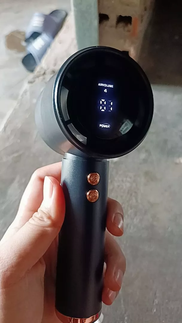 Quạt Cầm Tay Mini Sạc Pin, Cấp Độ Gió Mạnh Dung Lượng Pin 5000mAh Màn Hình Led Hiển Thị