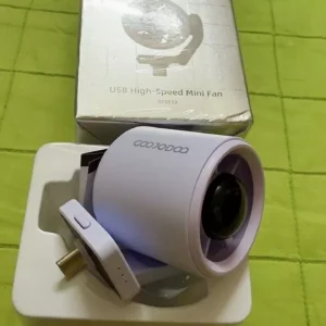 Quạt Mini Type-C GOOJODOQ Cắm Là Mát, Động Cơ 15573 RPM, Gió Mạnh 9.7 m/s,3 Cấp Độ,Xoay 180°,Nhẹ 43g