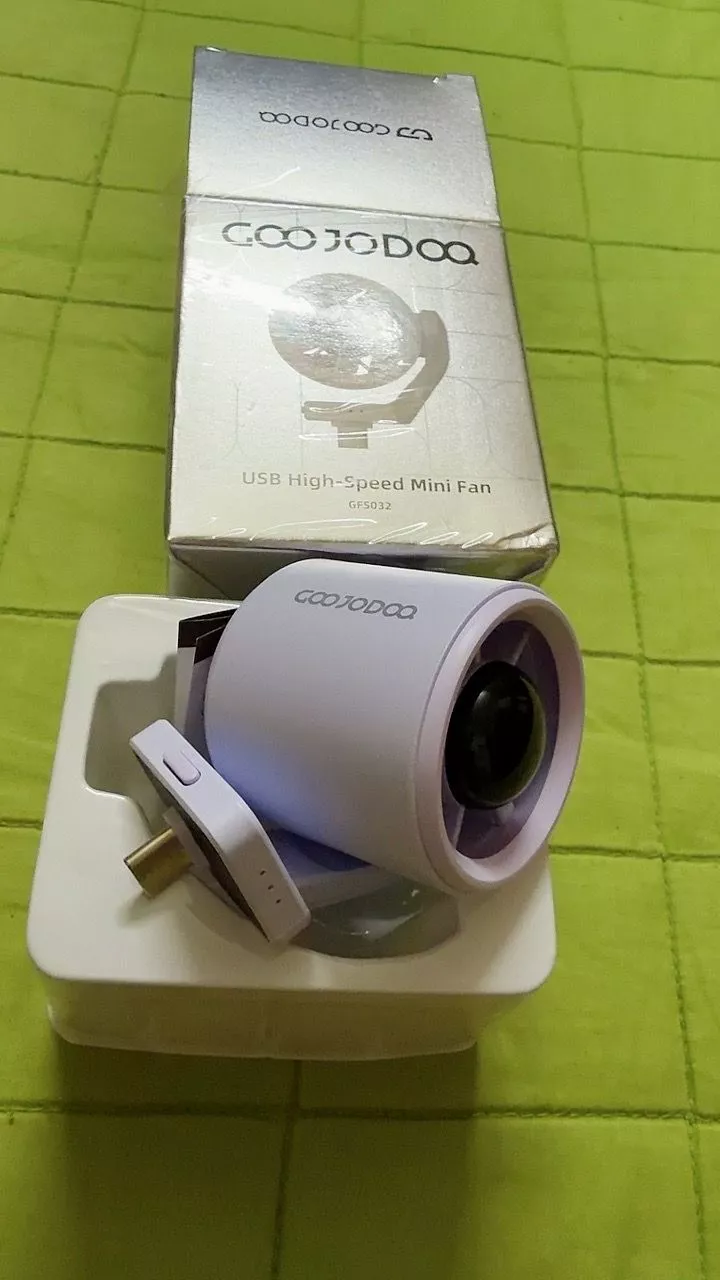 Quạt Mini Type-C GOOJODOQ Cắm Là Mát, Động Cơ 15573 RPM, Gió Mạnh 9.7 m/s,3 Cấp Độ,Xoay 180°,Nhẹ 43g