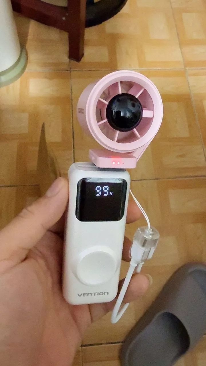 Quạt Mini Type-C GOOJODOQ Cắm Là Mát, Động Cơ 15573 RPM, Gió Mạnh 9.7 m/s,3 Cấp Độ,Xoay 180°,Nhẹ 43g
