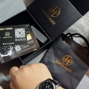 Combo quà tặng đồng hồ nam Pablo Raez U850 chính hãng chống nước 3ATM 40mm tặng kèm túi giấy , hộp nam châm và thiệp