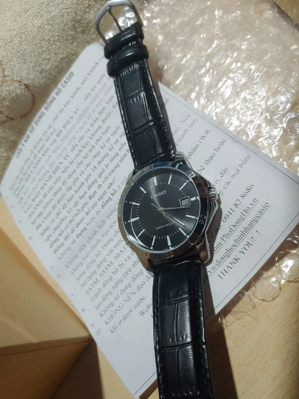 Đồng hồ nam dây da Casio chính hãng Anh Khuê MTP-V004L-1AUDF