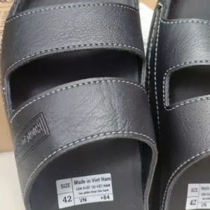 [ Dép Công Thái Học ]-Bản Nâng Cấp Hai Quai Da Cao Câp Logo HD LUXURY Đế Cao Su Chống Trơn Trượt