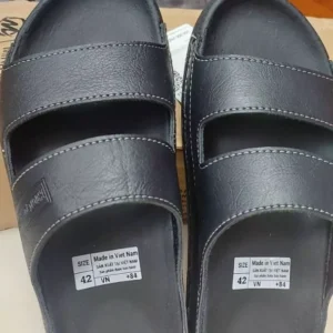 [ Dép Công Thái Học ]-Bản Nâng Cấp Hai Quai Da Cao Câp Logo HD LUXURY Đế Cao Su Chống Trơn Trượt