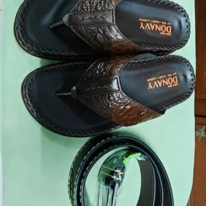 {KM - Mua 01 tặng 01 thắt lưng} Dép Kẹp Nam Da Bò Thật 100% DONAVY Cao Cấp, Dập Vân Gù Lưng Cá Sấu, D.KBOXIT