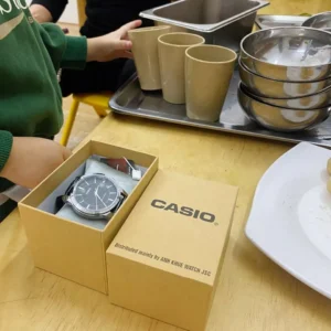 Đồng hồ đôi nam nữ dây da Casio Anh Khuê MTP/LTP V004L-1A