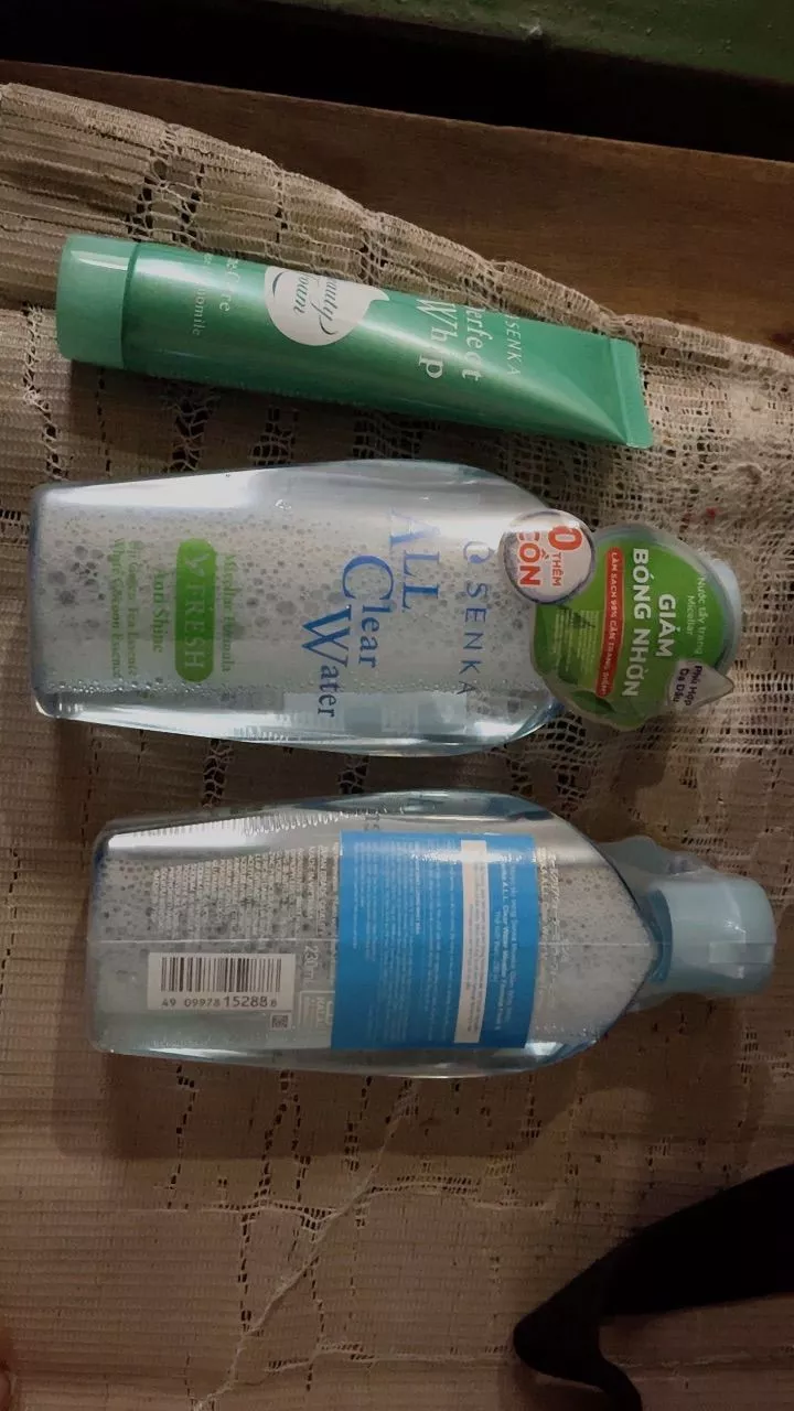 Nước tẩy trang Micellar Giảm Bóng Nhờn Senka All Clear Water Fresh 230ml/chai