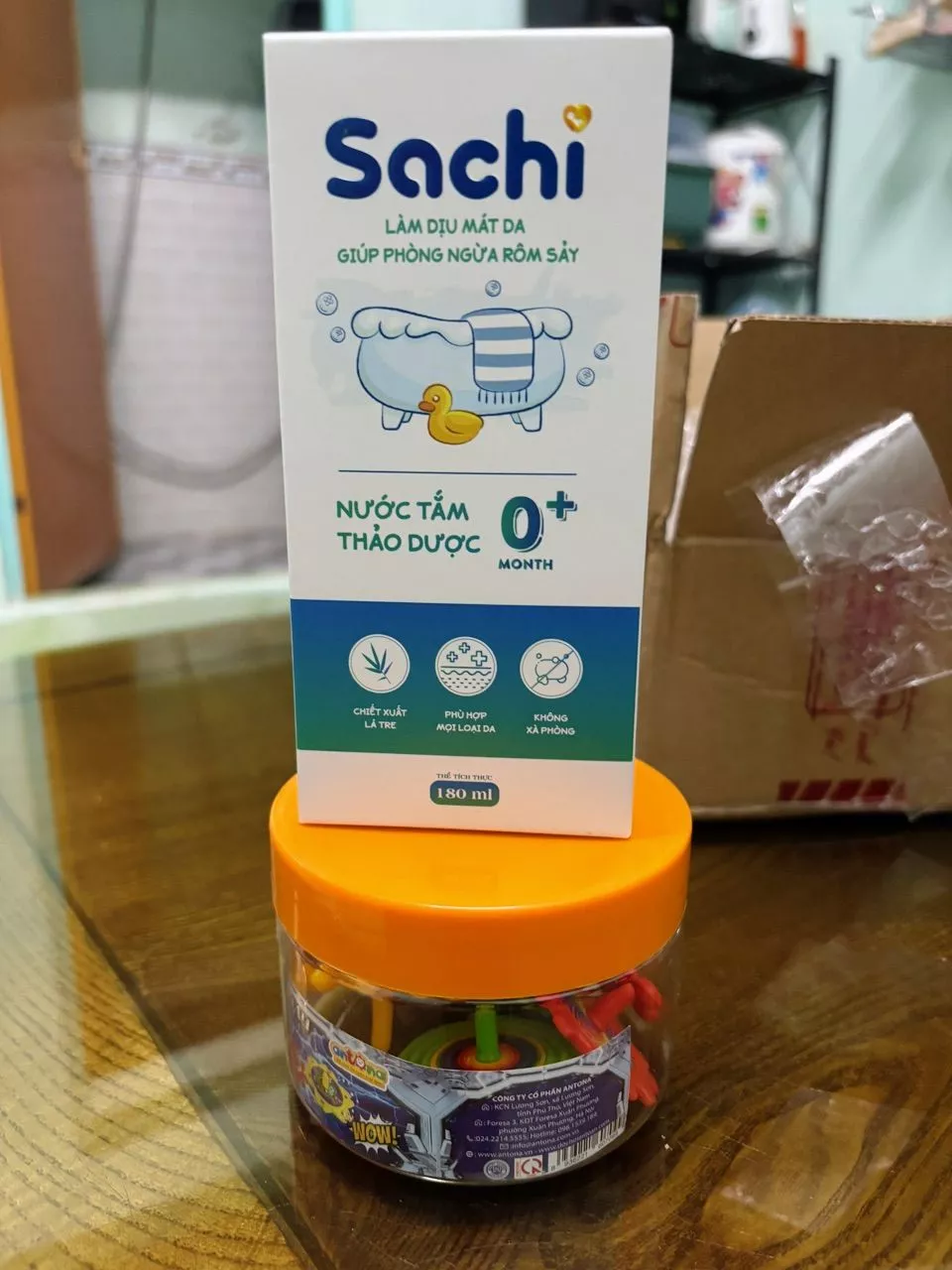 Nước Tắm Thảo Dược Cho Bé Sachi 180ml Hỗ Trợ Làm Dịu Mát Da Giúp Phòng Ngừa Rôm Sảy