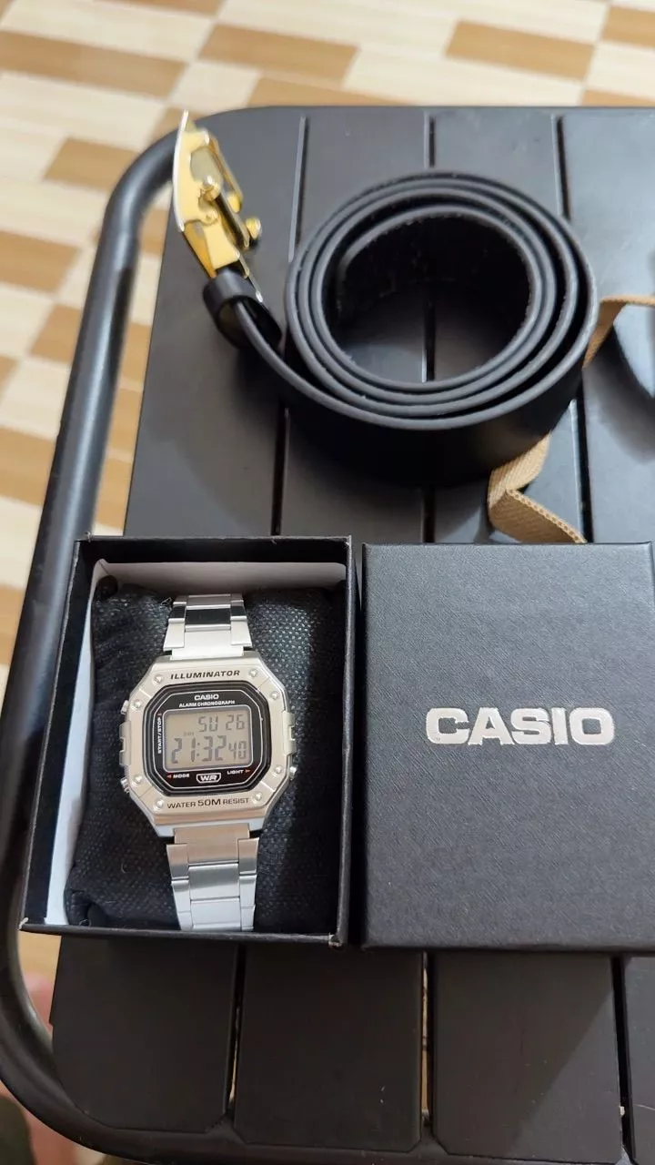 Đồng Hồ Điện Tử Unisex Series W-218 Trẻ Trung Năng Động Mặt Kính Nhựa Vuông 43.2mm Chống Nước Chính Hãng Casio