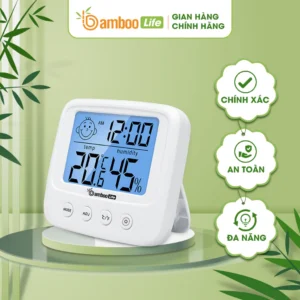 Nhiệt kế phòng, nhiệt ẩm kế điện tử Bamboo Life đo nhiệt độ, độ ẩm phòng ngủ