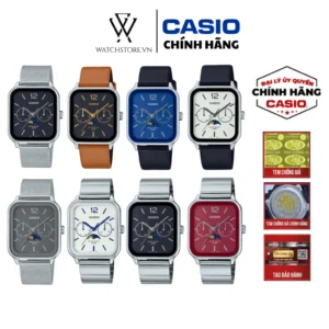 Đồng Hồ Nam/Nữ Casio Moonphase MTP-M305 Quartz Mặt Kính Khoáng 34mm Chống Nước Vỏ Kim Loại Không Gỉ Chính Hãng