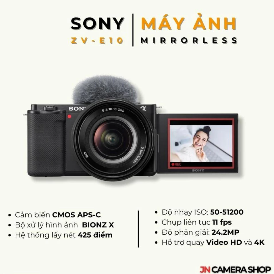 Máy ảnh Sony ZV-E10 Likenew 99% Fullbox - Chuyên quay Vlog 4K - Image 3