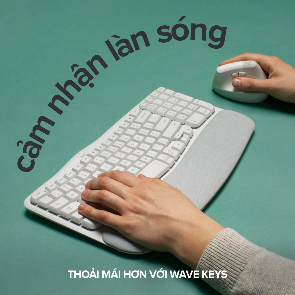 Logitech Wave Keys: Bàn Phím Công Thái Học Bảo Vệ Cổ Tay Tối Ưu - Image 2