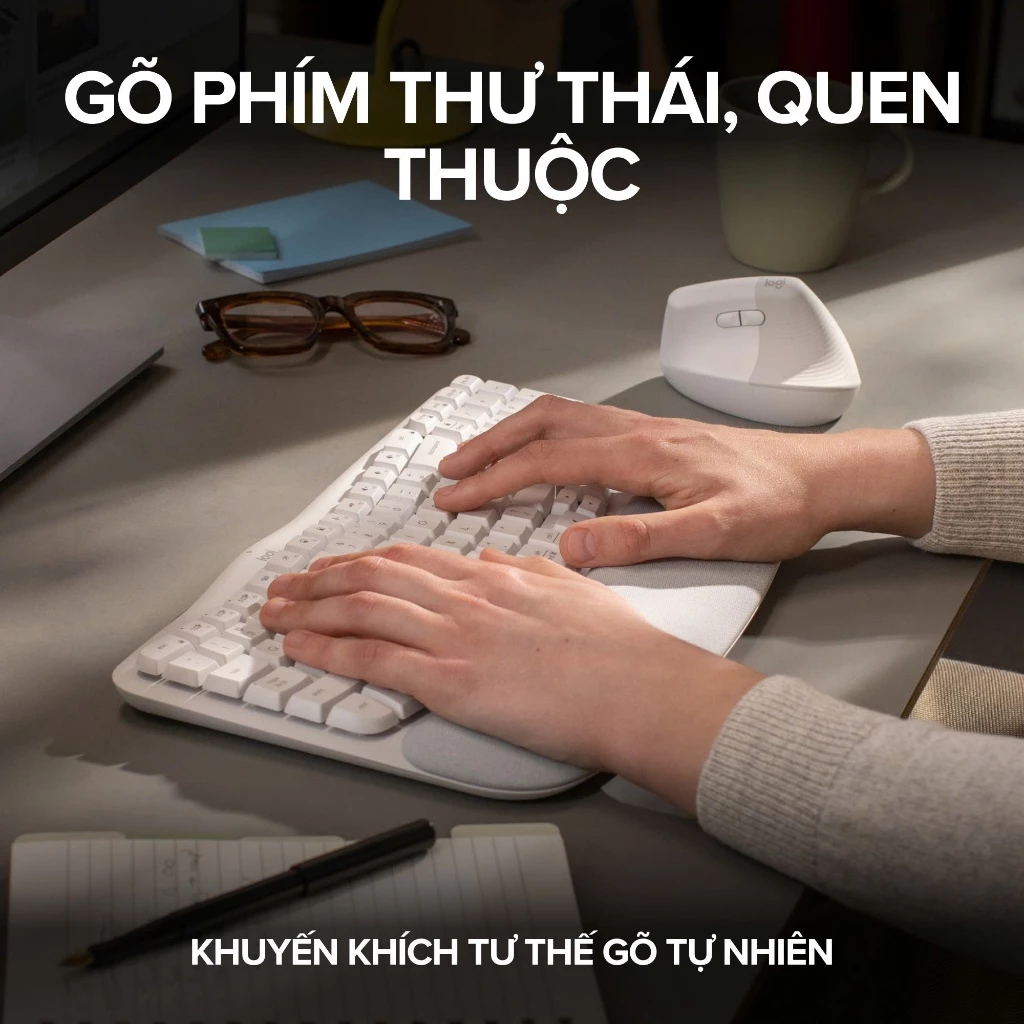 Logitech Wave Keys: Bàn Phím Công Thái Học Bảo Vệ Cổ Tay Tối Ưu - Image 3
