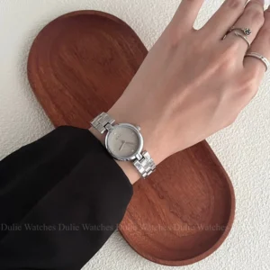 Đồng Hồ Nữ IEKE Mặt Tròn Số Đính Đá, Size 25, Dây Kim Loại Kháng Gỉ Sét, Chống Nước Tốt