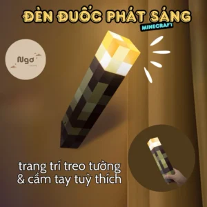 [Sẵn HCM] Đèn Minecraft đuốc treo tường & cầm tay sạc pin, đèn ngủ, đèn decor phòng - Ngơ’store