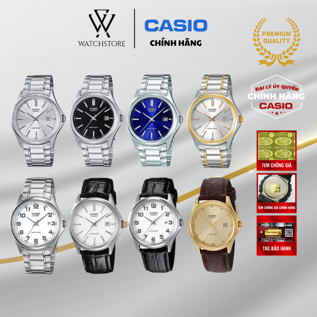 Đồng Hồ Casio Nam Series MTP-1183 Mặt Kính Khoáng Tròn 38.5mm Dây Da/ Kim Loại Không Gỉ Kháng Nước Chính Hãng