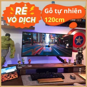 Kệ Gỗ Kê Màn Hình GoGo Gỗ Tự Nhiên Nguyên Khối Cao Cấp