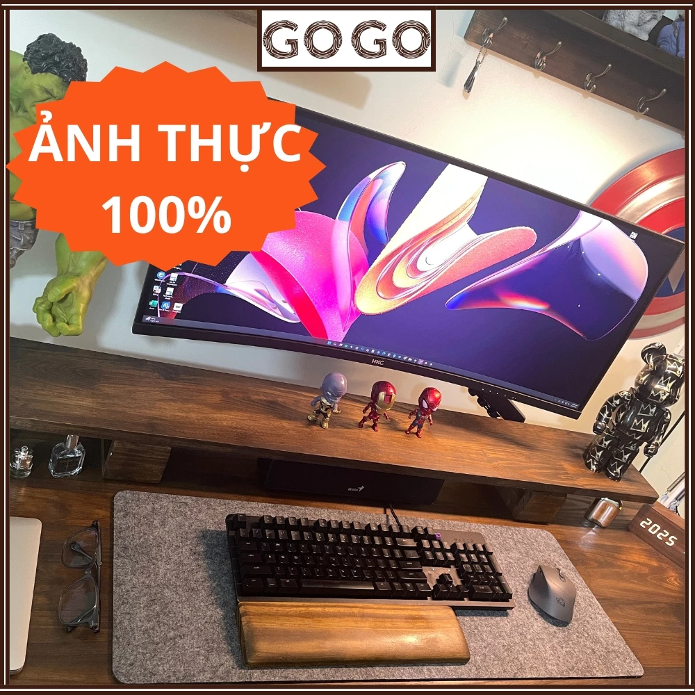 Kệ Gỗ Kê Màn Hình GoGo Gỗ Tự Nhiên Nguyên Khối Cao Cấp - Image 2