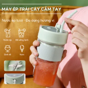 Máy Xay Sinh Tố Cầm Tay Mini Đa Năng Mẫu 2025 Cối Thủy Tinh Dao Xay 6 Lưỡi Cực Khỏe Dung Lượng Pin Lớn 3000mAh