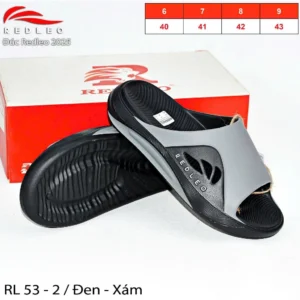 (CHÍNH HÃNG) Dép bánh mì quai ngang nam REDLEO _RL53-2 đúc cao su êm mềm nhẹ bền, có lỗ thoáng khí, chống trơn trượt