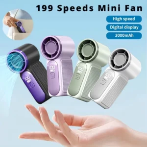 Quạt Tích Điện Cầm Tay Mini Dễ Thương – 100 Cấp Độ Gió, Pin Mạnh, Mát Lạnh Cả Ngày