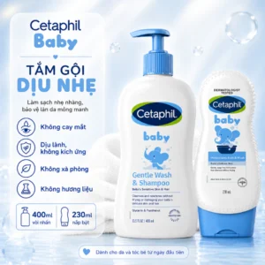 SỮA TẮM GỘI CETAPHIL BABY GENTLE WASH & SHAMPOO 400ML & 230ML DÀNH CHO DA THƯỜNG