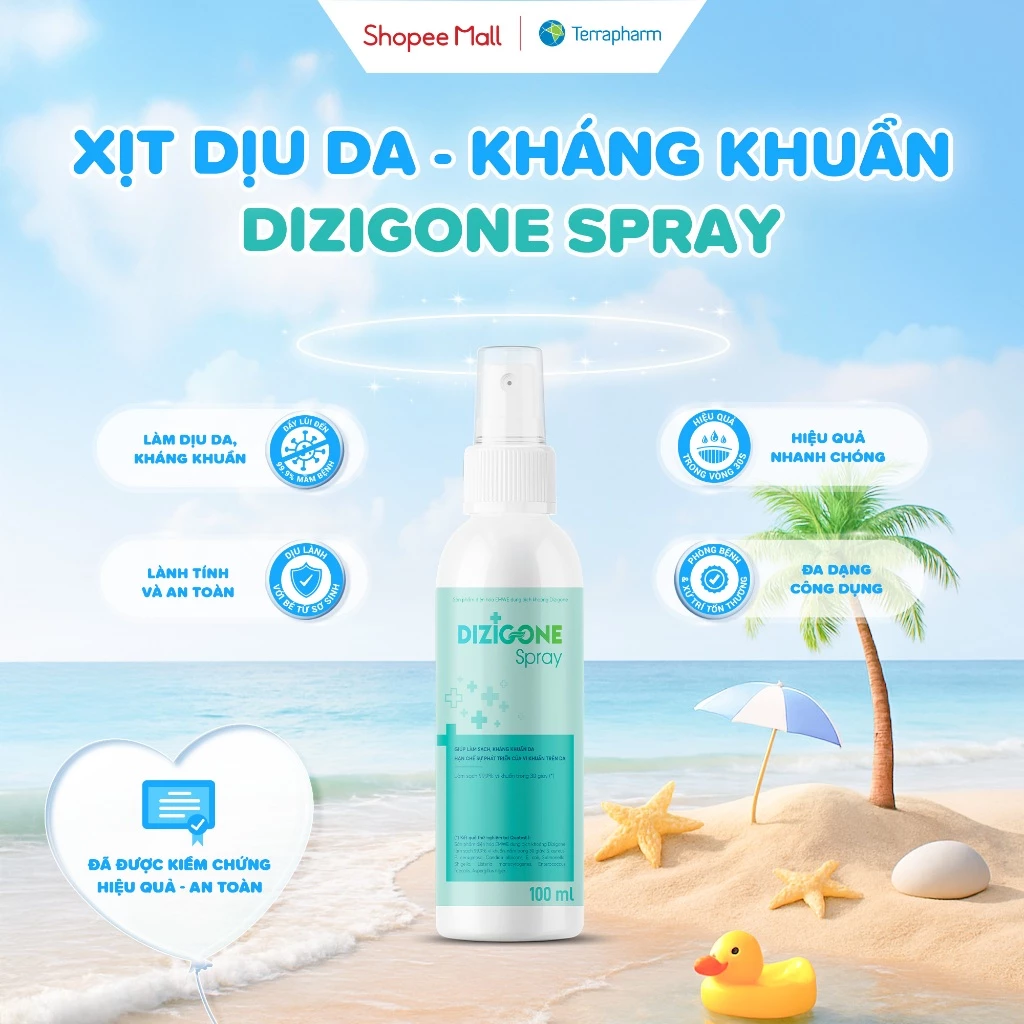 Xịt kháng khuẩn Dizigone - Giúp kháng khuẩn, làm sạch, làm dịu da cho bé