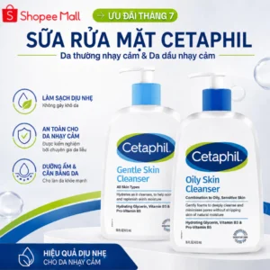 Sữa Rửa Mặt Cetaphil Gentle Skin Cleanser 1000ML, 500ML, 250ML, 125ML