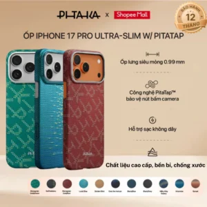 [iPhone 17 Pro] Ốp lưng PITAKA Ultra-Slim (with PitaTap) mỏng nhẹ tích hợp điều khiển camera