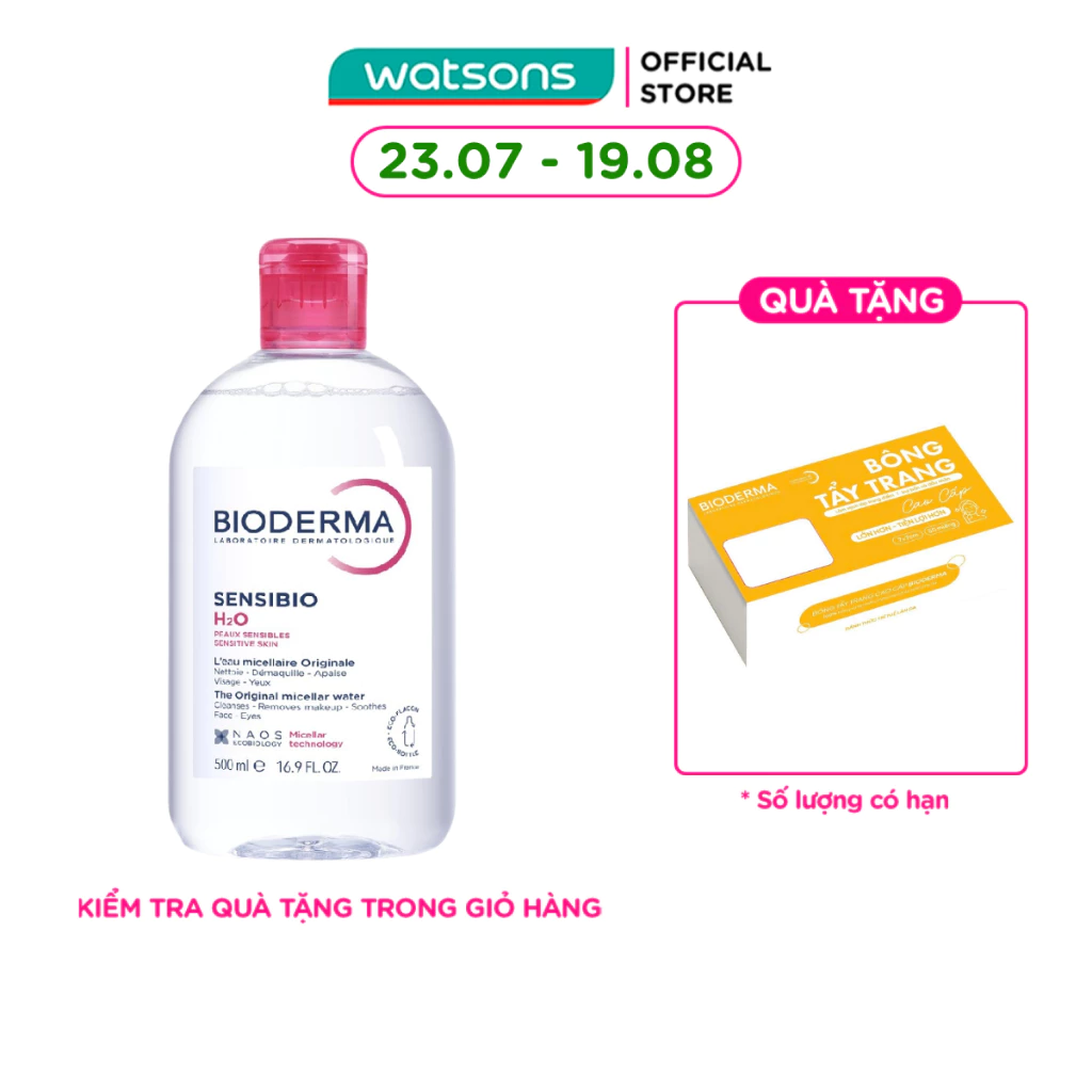 Nước Tẩy Trang Dành Cho Da Nhạy Cảm Bioderma Sensibio H20 500ml