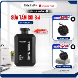 Sữa tắm gội nam 3in1 Rhys Man hương nước hoa Rhys Noble 350ml