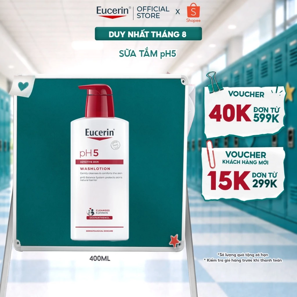 Sữa tắm cho da nhạy cảm Eucerin pH5 Washlotion 400ml | Skincare