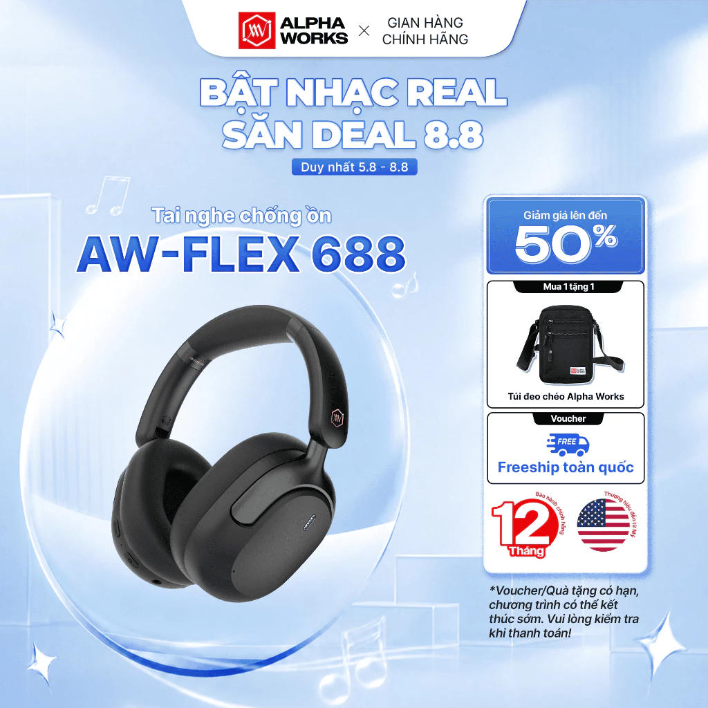 Tai Nghe Không Dây Chống Ồn Alpha Works FLEX 688