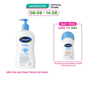 Sữa Tắm Và Gội Trẻ Em Cetaphil Baby Gentle Dịu Nhẹ Cho Làn Da Em Bé 400ml