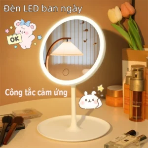 Gương Trang Điểm Để Bàn - Đèn Led Kèm Sạc