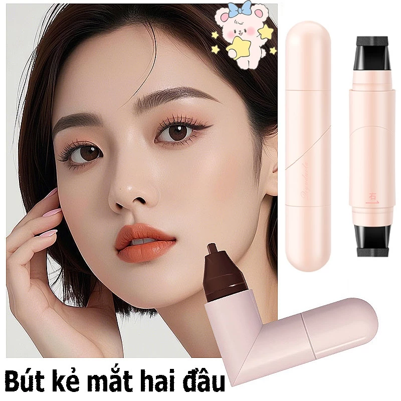 Bút Kẻ Mắt 2 Đầu Có Khuôn: Trang Điểm Nhanh, Chống Nước, Giữ Màu Cả Ngày Viện Sắc Hoa 9