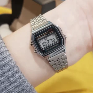 Đồng hồ nam, nữ A159 Unisex-SKM dây thép kiểu dáng thể thao cho tuổi teen, có báo thức và hẹn giờ