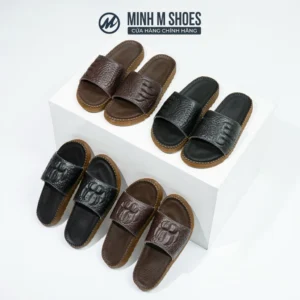 [Bản Nâng Cấp] Dép Nam Doctor Cá Sấu Đế Răng Cưa Cao 3Cm, Siêu Dẻo, Da B.Ò In Vân 3D Chống Thấm Nước