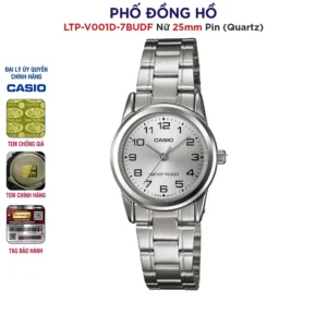 Đồng hồ nữ dây kim loại Casio Anh Khuê LTP-V001D-7BUDF chính hãng