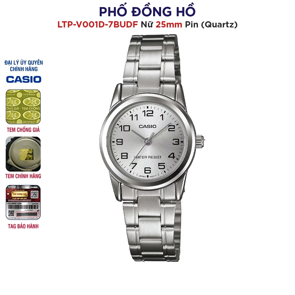 Đồng hồ nữ dây kim loại Casio Anh Khuê LTP-V001D-7BUDF chính hãng