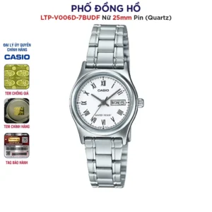 Đồng hồ nữ dây kim loại Casio Anh Khuê LTP-V006D-7BUDF chính hãng
