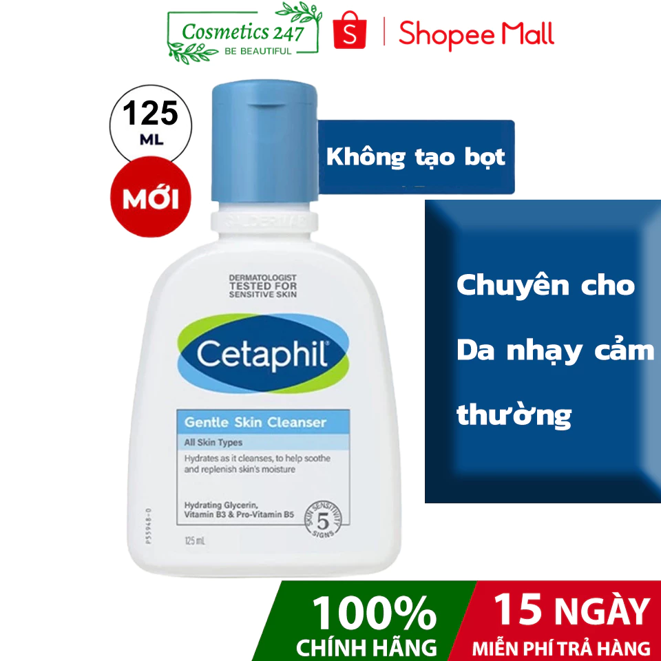 Sữa rửa mặt dịu lành cho da nhạy cảm CETAPHIL GENTLE SKIN CLEANSER 125 ML