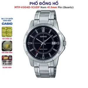 Đồng hồ nam dây kim loại Casio chính hãng Anh Khuê MTP-V004D-1CUDF
